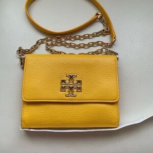 Tory Burch Mustard Crossbody Bag with Chain